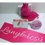 Bride team LÁNYBÚCSÚ  GYÖNGY SZETT - kitűző, vállszalag, TEAM BRIDE  gumis karkötő, zsineg gyöngy karkötő - koszorúslány csuklódísz
