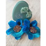 Blue Laguna bohém-bojtos karika fülbevaló 