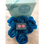 Fülbevaló kristályokkal - rózsaszín