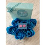 Fülbevaló kristályokkal - rózsaszín