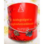 Védő Angyal  - Szív charmokkal díszitett karkötő - Karácsonyi ajándékkártyával ( (Boldogságot a legkedvesebbnek)
