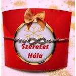 Infinity Ezüstözött Ékszerkatkötő - Karácsonyi ajándékkártyával ( Szeretet, Hála)