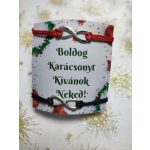 Fekete - piros infinity páros karkötő karácsonyra