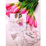  koszorúslányfelkérő szett: rózsaszín karika zsinóros karkötő, leszel a koszorúslányom fatábla, koszorúslány felkérő kísérőkártya