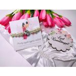 Felkérő koszorúslánynak: fehér ásványkarkötő , leszel a koszorúslányom fatábla, koszorúslány felkérő kísérőkártya