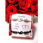 Yin Yang-  Fekete-Fehér páros karkötő idézettel