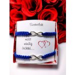 Sötétkék Páros INFINITY páros karkötő idézettel 