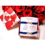 Sötétkék Páros INFINITY páros karkötő idézettel 