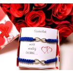 Sötétkék Páros INFINITY páros karkötő idézettel 