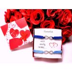 Világoskék - Sötétkék  INFINITY páros karkötő - idézettel 