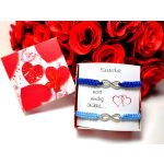 Világoskék - Sötétkék  INFINITY páros karkötő - idézettel 