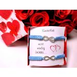 Világoskék - INFINITY páros  karkötők - idézettel 