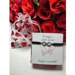 Valentin napi fekete zsinóros infinity karkötő