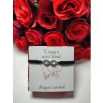 Valentin napi fekete zsinóros infinity karkötő