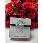 Valentin napi fekete zsinóros infinity karkötő