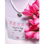 mennyaszonyi lánc -  bride medál  fehér zsinegen, lánybúcsús kártyával