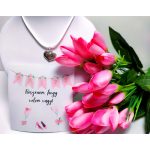 mennyaszonyi lánc -  bride medál  fehér zsinegen, lánybúcsús kártyával